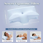 Cervical Pillow for Neck Pain Relief, Cooling Contour Memory Foam Pillows Support Odorless Ergonomic Neck Pillow Adjustable Orthopedic Bed Pillow for Side Back Stomach Sleeper with Pillowcase