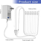 (8-Way Output) 4.5V Power Adapter Compatible with Lemax Lighting Accessories 74295 74707 84428 94565 94566 94527 94563 94564 Christmas Halloween Mini House Rural Lighting Architectural Decoration