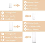 Glasseam Glass Cylinder Candle Holder: Set of 12 Hurricane Candle Holders for Pillar Candles Glass Candle Holder Hurricane Vase Clear Vases for Centerpieces Floating Candle Vases for Flowers Decor