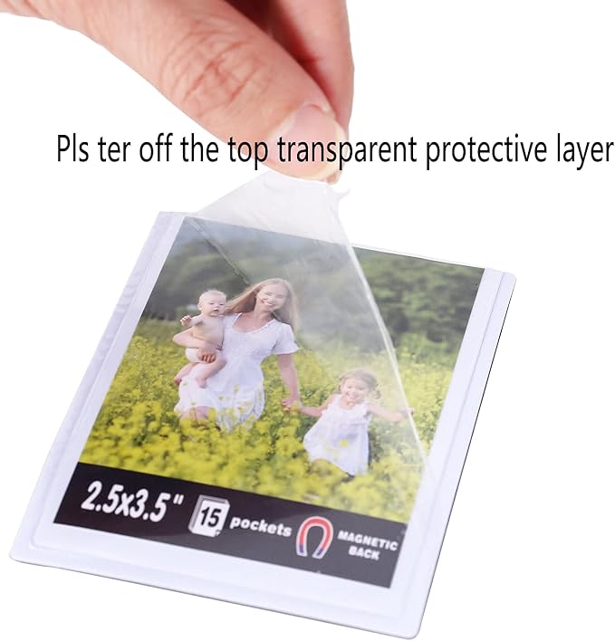 Sooyee Magnetic Picture Frame,Magnetic Frame 2.5X3.5,Photo Magnets for Refrigerator,White,15 Pack