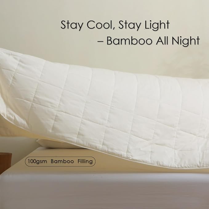 EP Mode Lightweight Quilt Blanket for Summer, Viscose from Bamboo Fabric & Filling, Natural, Breathable & Machine Washable- Ivory, Queen