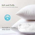 Feathers Down Pillow Inserts 14x24, Set of 2, 100% Organic Cotton Shell, Soft Decorative Lumbar Pillow Insert for Living Room Sofa, Couch, or Bed (White)