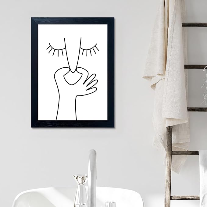 Funny Bathroom Wall Decor Black and White Bathroom Wall Art Framed Toliet Art Print Painting Decor Artwork
