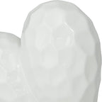Deco 79 Porcelain Ceramic Heart Decorative Sculpture Dimensional Angled Origami Inspired Home Decor Statue, Accent Figurine 8" x 3" x 8", White