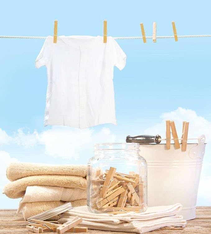 DECORA 45mm Sturdy Heavy-Duty Wooden Clothespins for Photo Clips Scrap Booking Crafts Gift Wrapping,100 Pieces