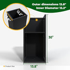 Galvanized Steel Metallic Heavy Planter for Outdoor Plants Metal Planters Box 14"x14"x30" Spliced Flower Planter with Partitions for Outside,Indoor,Garden (Black, 14 * 14 * 30)