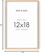 HAUS AND HUES 12 by 18 Picture Frame Set of 1-12 x 18 Poster Frame, 18x12 Light Wood Frame, 12x18 Frame, 12 x 18 Frame Natural Wood, 12 x 18 Picture Frame Wooden (Beige Frame)