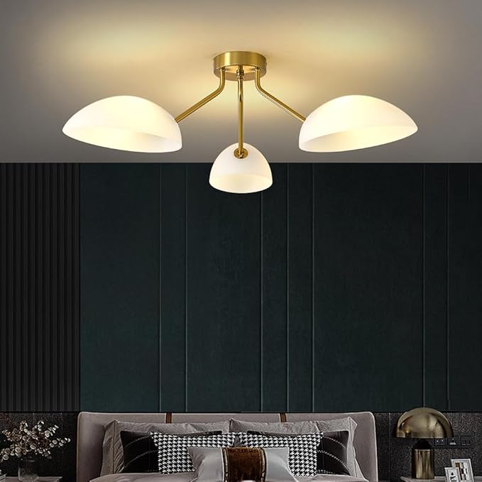 31.5”Gold-Plated Modern Ceiling Light Chandelier Light Fixture for Bedroom and Living Room Ceiling - Adjustable Light and Color with Acrylic lampshade - Sputnik Ceiling Light