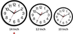 14 Inch Wall Clock Modern Battery Operated Silent Non Ticking Large Analog Clock for Living Room Office Home Bedroom Kitchen Bathroom(Black)
