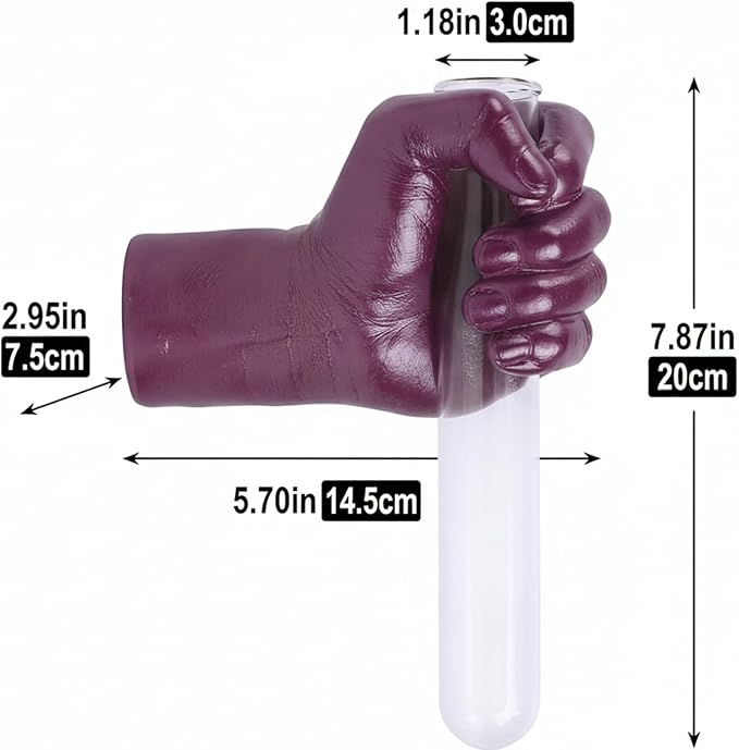 Creative Wall Hanging Sculpture, Artistic Wall Hanging Hand Sculpture with Test Tube vases, Home Decoration Hand Against Wall (Purple)