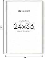 HAUS AND HUES 24 x 36 Poster Frame - Set of 1 24x36 White Poster Frame, Wooden Picture Frames, 24x36 Poster Frame White Poster Frames 24x36, Poster Frame 24x36 Frame White Frame (White Oak Frame)