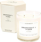 Calyan Wax Co. 2 Wick Candle, Grapefruit + Flora Scented Candle, 37 Hour Burn Time, Aromatherapy Soy Candles, Non Toxic & Vegan Soy Wax, Glass Tumbler Scented Candles, 8.8oz
