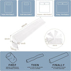 Adjustable Queen Bed Wedge Pillow for Headboard Gap 0-8", 60"x10"x6" Bed Gap Filler Triangle Pillow Stopper, Fills The Gap Between Headboard and Mattress or Wall for Sleeping & Reading