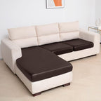 Yates Home Sectional Couch Covers 3 Piece Sofa Cushion Covers for L Shape Couch PU Leather Separate Cushions Couch Chaise Slip Cover for Both Left/Right Sectional Couch(2 Seater + 1 Chaise,Chocolate)