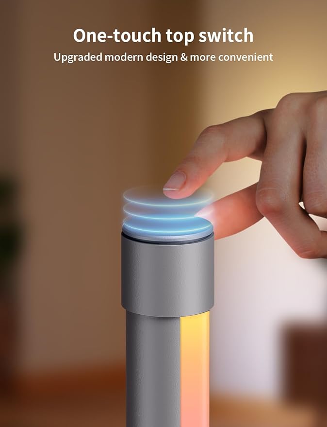 Ailofy Corner Floor Lamp, 1500lm RGBW Corner Lamp Work with Alexa & Google Assistant, 16 Million DIY Colors, Sync with Music, App Control, Modern LED Floor Lamp for Living Room & Bedroom, Silver Grey