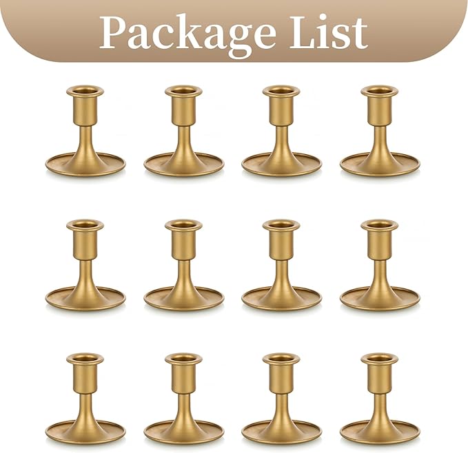 Sziqiqi Vintage Gold Candle Holder for Candlesticks Taper Candles - Candle Stick Candelabra Decorative Table Centerpiece for Wedding Candlelight Dinner Bridal Showers Party Decor