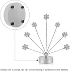 7-Branch Family Desktop Photo Tree Holder Clip Round Base, Card Picture and Memo Desk Frame Display Stand for Wedding Party Christmas Photo Clip Holder Table Numbers (Snowflake)