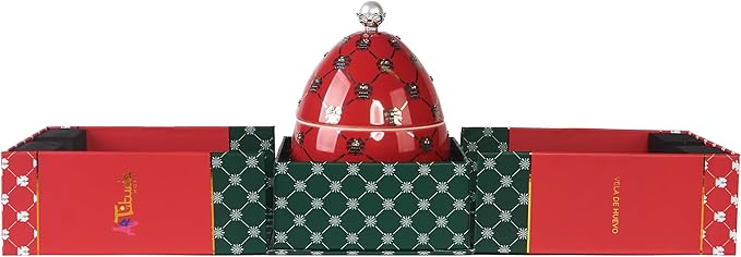 Christmas Candles | Scented Egg Candle with Cinnamon, Caramel, and Nutmeg | Elegant Christmas Decor & Gift | Warm Holiday Ambiance for Living Room and Gatherings | 14 Cm | Red