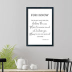 LuZhiQiang Jeremiah 29 11 Wall Art 16"×11" For I Know The Plans I Have for You Sign Wood Framed Wall Decor Hanging (Black)