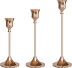 Candlestick Holders Rose Gold, 3 Packs Taper Candle Holder for Candlesticks, Candle Sticks Holder Decor for Home Decor