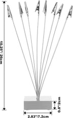 2 Pcs Photo Tree Holder Clip Cube Base,8 - Branch Money Trees Gift Card Holder with Clips,Picture Stand for Christmas Wedding Greeting Birthday Party Gift Silver