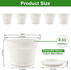 6 Inch Plastic-Flower Pot-for-Indoor Plants, 6 Pack Outdoor Plant Pots with Drainage Holes & Saucers, Resin Garden Pots Planters