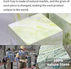 Luxury Marble Side Table,Square End Table for Modern Sofa and Bed, Living Room, Sofa, Bedroom(Fende Green)