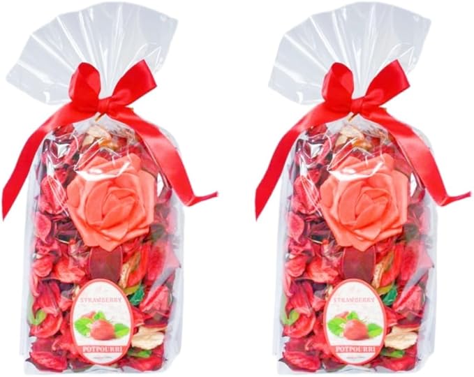 Potpourri Bags,Home Fragrance Sachet Petal,Potpourri Bowl Filler,vase Filler for Families, Weddings, Cars, Coffee Shops, etc Decoration, 2 Bags/10oz (Strawberry)
