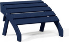 WestinTrends Dylan Outdoor Patio HDPE Adirondack Ottoman Footrest, Navy Blue