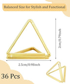 36 Pcs Triangle Table Number Holders - Rust-Resistant Metal Place Card Stands for Weddings, Office & Home Decor(Gold)