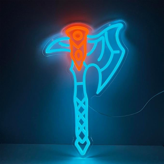 Axe Neon Sign for Wall Decor – USB Powered LED Axe Light with Dimmer, Viking Wall Art Accent for Man Cave, Gaming Room Decor, Gift for Men