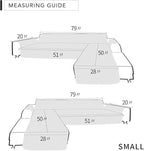 Easy-Going L Shape Sectional Couch Cover - Chaise Slip Cover Reversible Sofa Protector for Pets & Kids (Small, Gray/Gray)