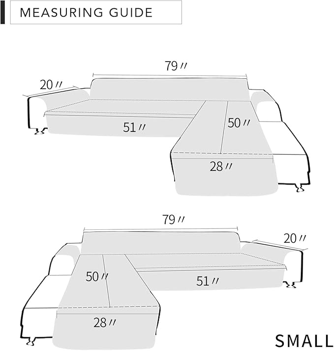 Easy-Going L Shape Sofa Slipcover - Sectional Couch Cover With Chaise Lounge - Reversible Furniture Protector for Pets, Kids, Children, Dogs, Cats (Small, Camel/Camel)
