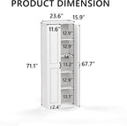 Storage Cabinet/Pantry cabinets, Soft White Finish, 71" Tall Wood Cupboard with 2 Door and 3 Adjustable Shelves for Kitchen, Dining Room, Living Room, Bathroom (Style 1)