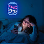 WLHOPE Airplane Window View Neon Signs Blue Pink LED Neon Sign for Wall Decor, USB Plane Window Clouds Neon Light Up Signs for Bedroom Living Room Game Room Office Shop Airport Wall Art Decor