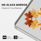 Brushed Nickel Bathroom Mirror 40x30 Inch, Brushed Silver Metal Frame Mirror Wall Mounted, Rounded Rectangle Bathroom Vanity Mirror, Tempered Glass, Anti-Rust, Horizontal/Vertical