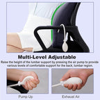 Lumbar Support Pillow for Office Chair - Memory Foam Back Support Pillow with Air Pump for Reducing Lower Back Pain, Adjustable Backrest for Office Chair/Desk Chair, Improve Posture