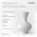 RONDURE 11.6" Modern Ceramic Table Lamp, Modern Bedside Lamps for Bedroom, Living Room and Nightstand, White Translucent Ceramic Shade, Warm Ambient Lighting, Home Decor
