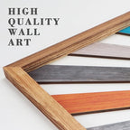 IARTTOP Large Boho Sun Wall Art Framed Wooden Art Wall Decor Rainbow Sun Rising On The Horizon Geometric Line Sunshine Wall Art for Living Room Bedroom Office 16"x32"