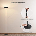 BoostArea Floor Lamp/Standing Lamp, 20W 2000LM LED Torchiere Lamp, Stepless Dimmable, Touch Control, 3000K Daylight, 50000hrs Lifespan for Living Room, Bedroom