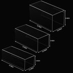 Clear Display Risers Shelf 3pcs, Countertop Rectangular Acrylic Display Storage Organizer, Acrylic Stands for Funko Pop Figure, Cosmetics, Bags, Shoes, Toys, Collectibles - 12- 4'', 5'', 6''