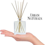 Urban Naturals Pumpkin Brulee Scented Sticks Reed Diffuser Oil Set – Fall Pumpkin Pie, Nutmeg & French Vanilla – Sleek Rectangular Refillable Glass Bottle – Made in The USA