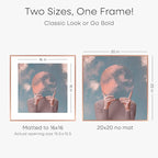 Homeforia 20x20 Picture Frame Rose Gold, High End Metal 20 x 20 Square Poster Frame with Mat 16 x 16 Photo, 20x20 Frame Matted to 16x16 Print, 20by20 Hanging Frames, Tempered Glass, Wall Kit, Set of 1