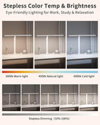 LED Desk Lamps for Home Office, 24W Bright Eye-Caring Desk Light with Clamp, Stepless Dimming Adjustable Flexible Gooseneck Clip on Office Lamp with Adapter for Reading, Study, Workbench,White