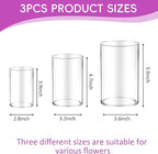 36pcs Glass Vase Cylinder for Centerpieces Small Flower Glass Clear Home Decor Centerpiece Table Flower Vase Decorations for Wedding＆Holiday 4,4.7,6Inch Tall
