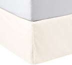 Amazon Basics Lightweight Pleated Bed Skirt, Queen, Off White, Solid