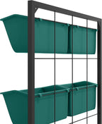 Outsunny 3-Tier Wall Planter with 6 Pots for Indoor and Outdoor Use, Hanging Plant Holder, Self Draining Wall Mounted Planter for Vegetables, Flowers, Herbs, Green