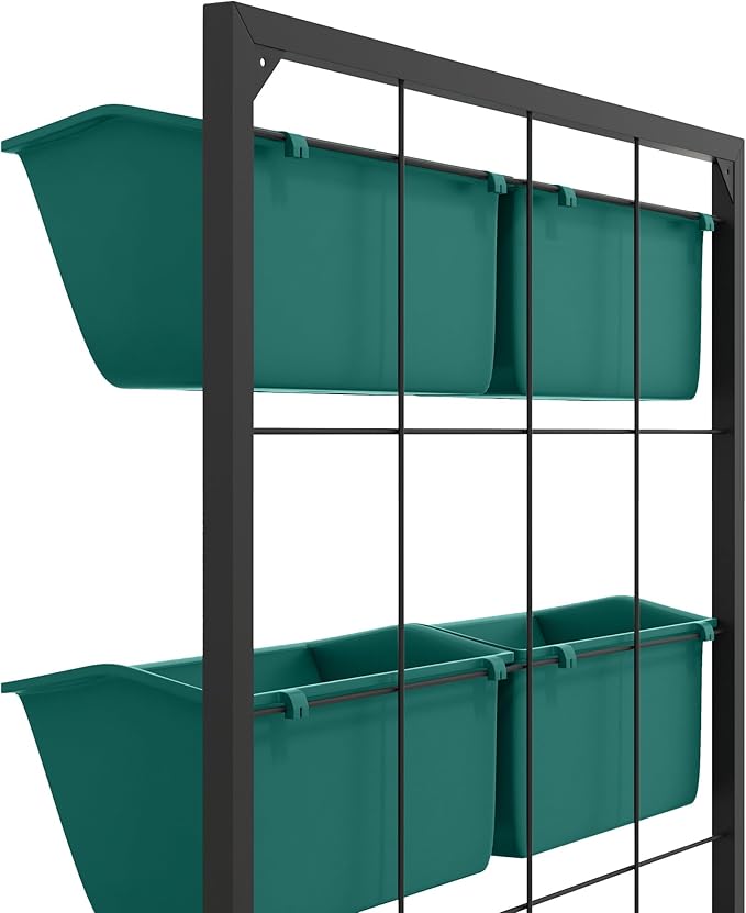 Outsunny 3-Tier Wall Planter with 6 Pots for Indoor and Outdoor Use, Hanging Plant Holder, Self Draining Wall Mounted Planter for Vegetables, Flowers, Herbs, Green