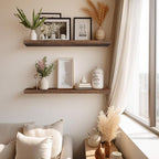 LaVie Home Floating Shelves, 24 Inch Wall Shelf Set of 2, Hanging Shelf with Invisible Brackets, Wall Decor for Bathroom, Bedroom, Living Room, Kitchen Storage, Rustic Brown