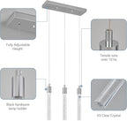 Kitchen Island Lighting Modern Light Fixture Kitchen Island Pendant Light Dimmable LED Chrome Mini Pendant Lighting Dinning Room Living Room Chrome Pendant Lights（3-Light）